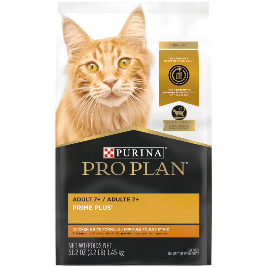 Pro Plan PRIME PLUS Adult 7+ Chicken & Rice Formula Dry Cat Food
