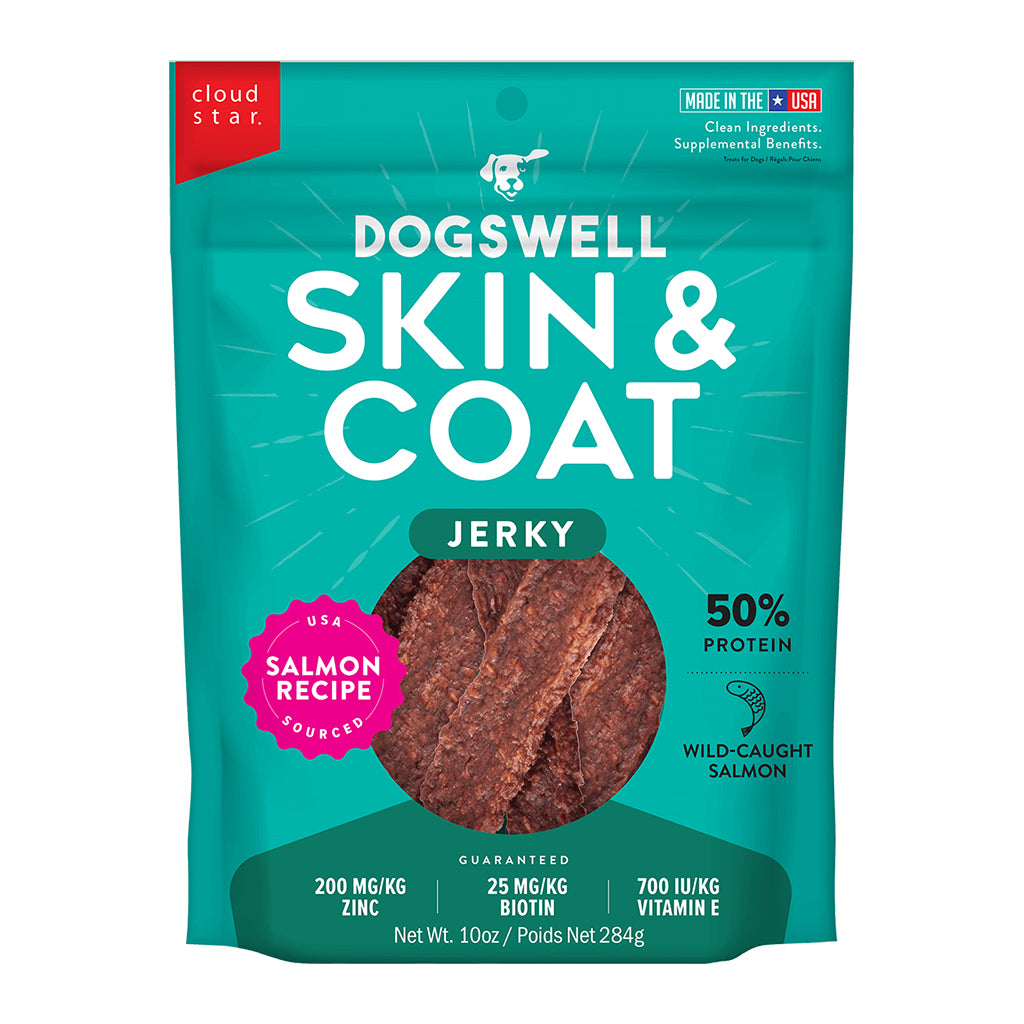 Dogswell Skin & Coat Jerky Treats, Salmon