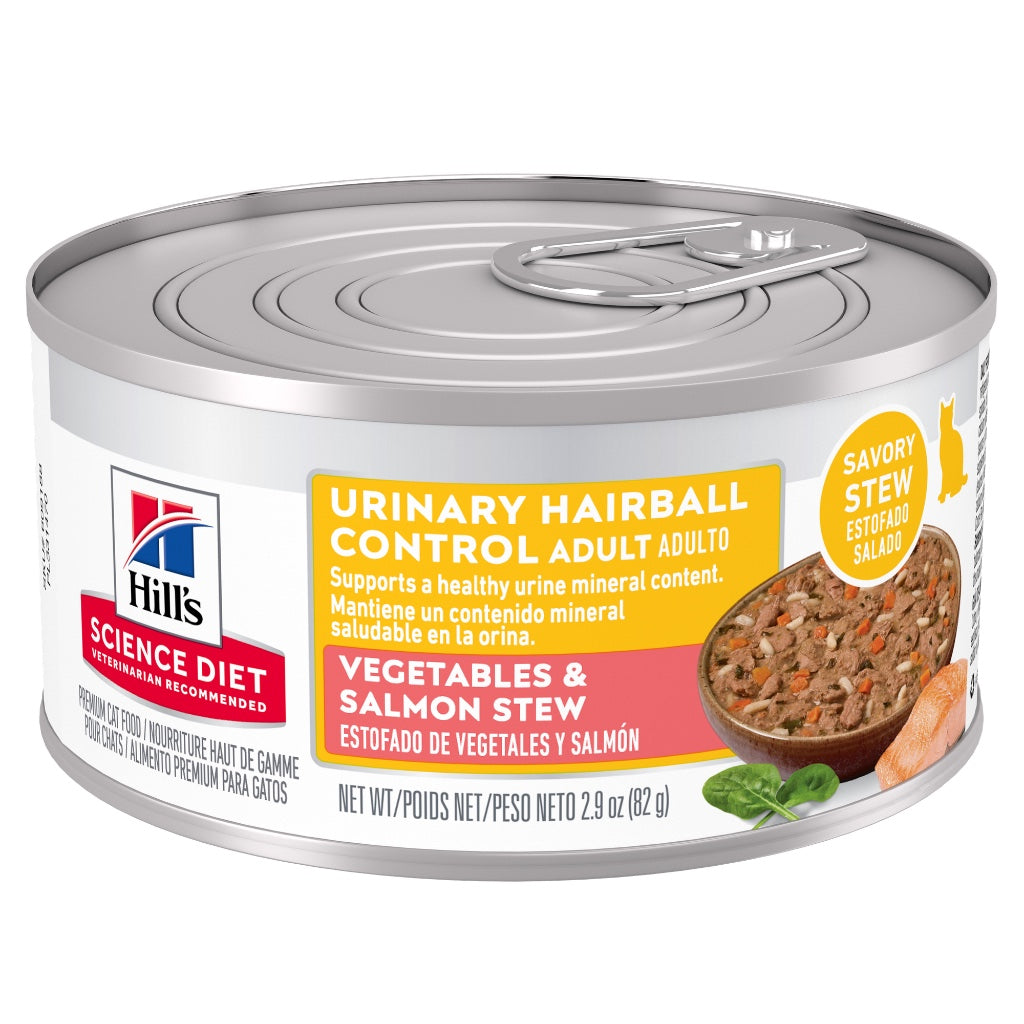 Hill’s Science Diet Adult Urinary Hairball Control Vegetables & Salmon Stew Cat Food