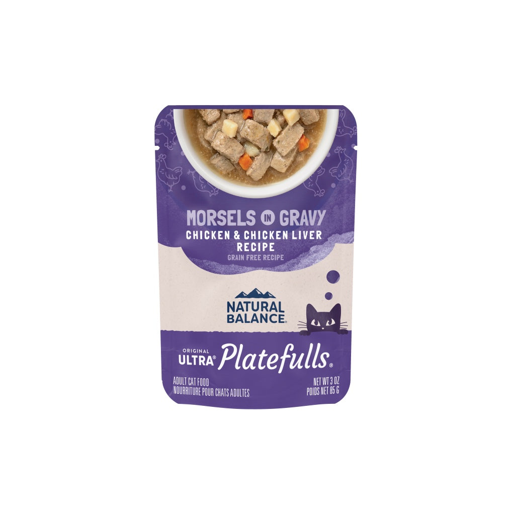 Natural Balance Platefulls Chicken & Chicken Liver Recipe Morsels in Gravy