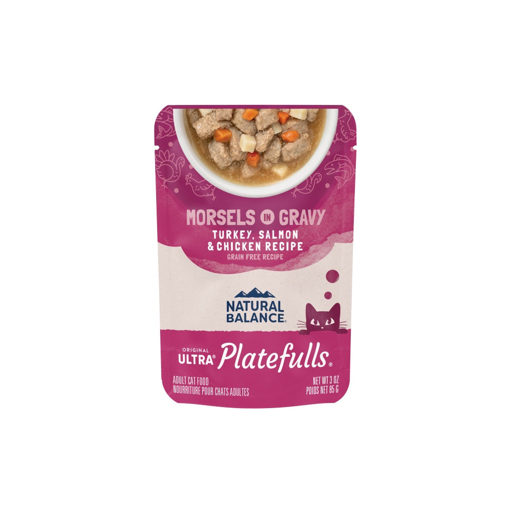 Natural Balance Platefulls Turkey, Salmon & Chicken Recipe Morsels in Gravy