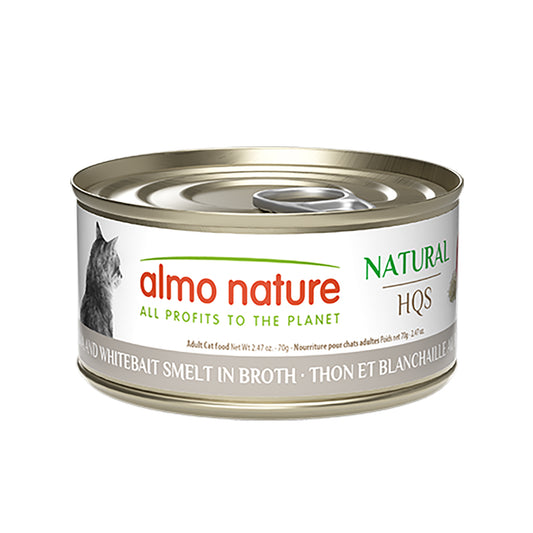 Almo Nature Natural HQS Tuna and Whitebait Smelt in broth